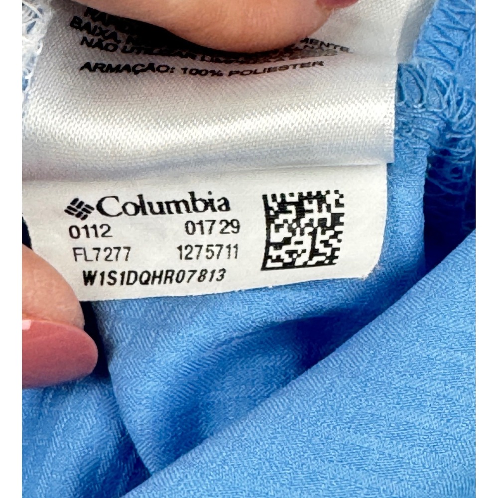 Columbia PFG Tamiami II Fishing Shirt Womens Small Blue Short Sleeve Fishing Sun - Picture 11 of 12